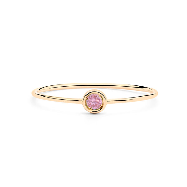 ANILLO QUEEN PLATA CON BAÑO DE ORO 18K Y TURMALINA ROSA