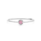 ANILLO QUEEN ORO BLANCO 18K Y TURMALINA ROSA