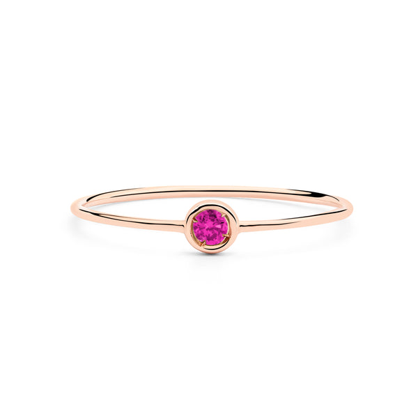 ANILLO QUEEN ORO ROSA 18K Y RUBÍ