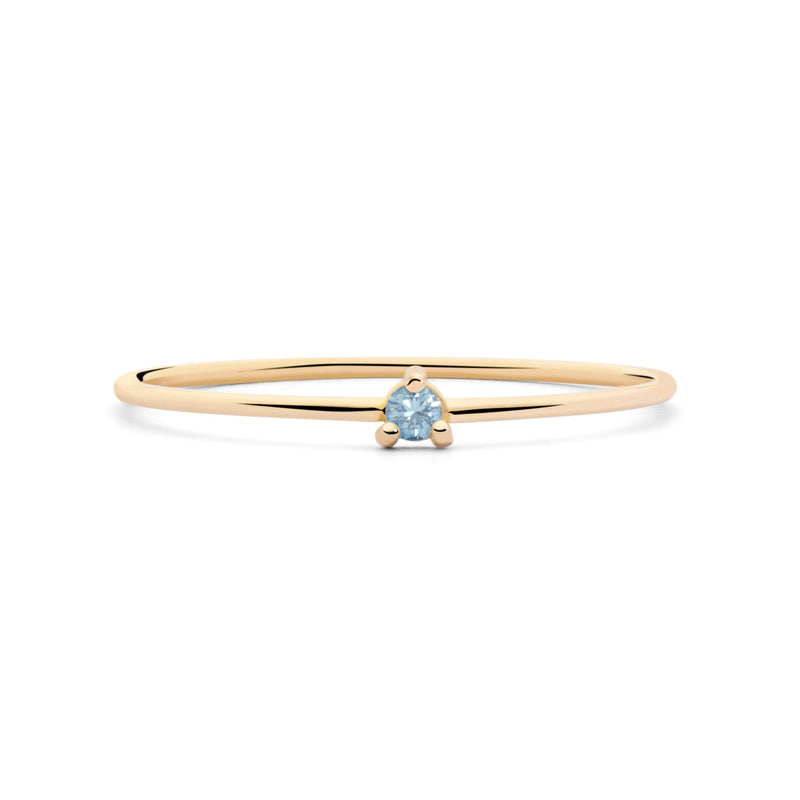 ANILLO PRINCESS ORO 18K Y  AGUAMARINA STOCK