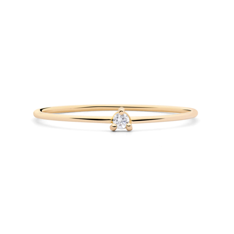 ANILLO PRINCESS PLATA CON BAÑO DE ORO 18K Y DIAMANTE