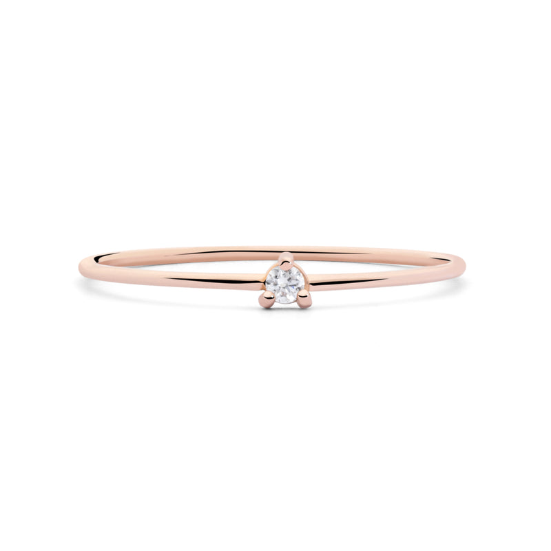 ANILLO PRINCESS ORO ROSA 18K Y DIAMANTE