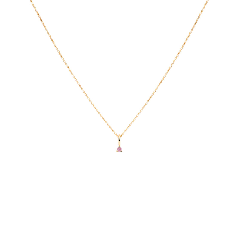 COLGANTE PRINCESS ORO 18K Y TURMALINA ROSA