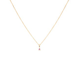 COLGANTE PRINCESS PLATA CON BAÑO DE ORO 18K Y TURMALINA ROSA