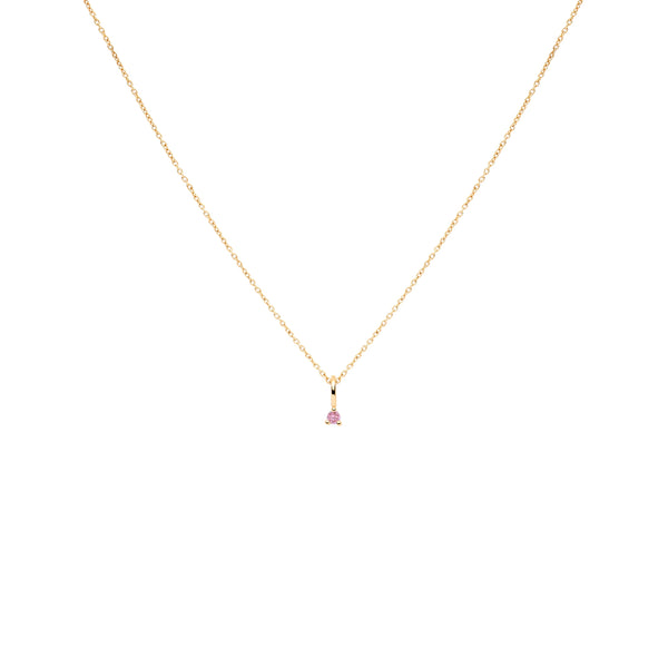 COLGANTE PRINCESS PLATA CON BAÑO DE ORO 18K Y TURMALINA ROSA