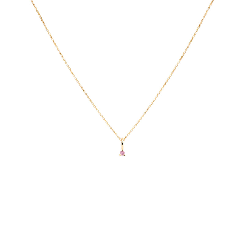 COLGANTE PRINCESS PLATA CON BAÑO DE ORO 18K Y TURMALINA ROSA