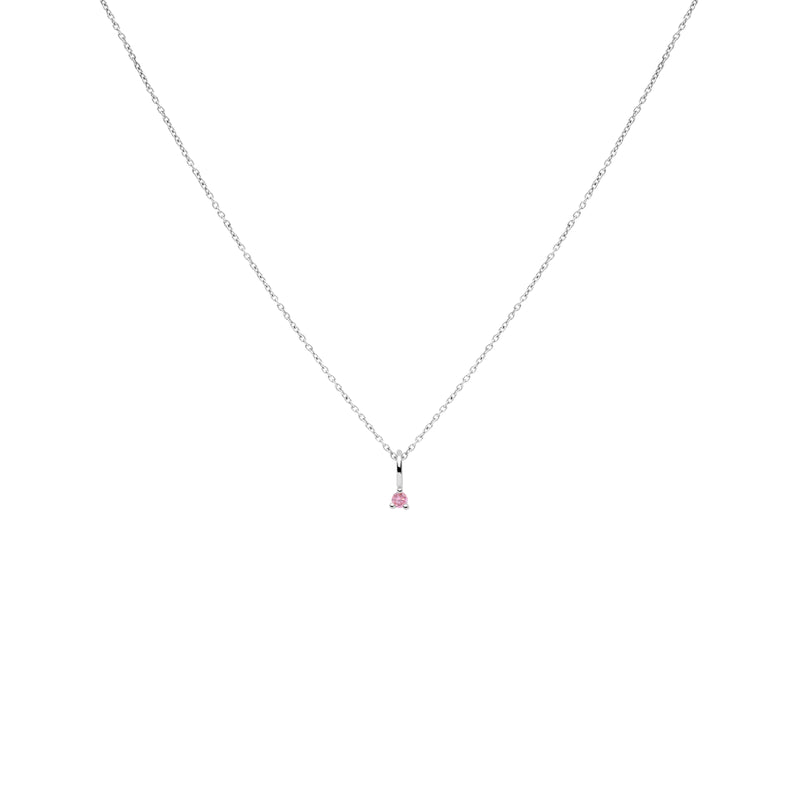 COLGANTE PRINCESS ORO BLANCO 18K Y TURMALINA ROSA