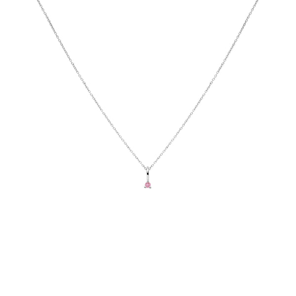 COLGANTE PRINCESS PLATA CON BAÑO DE RODIO Y TURMALINA ROSA