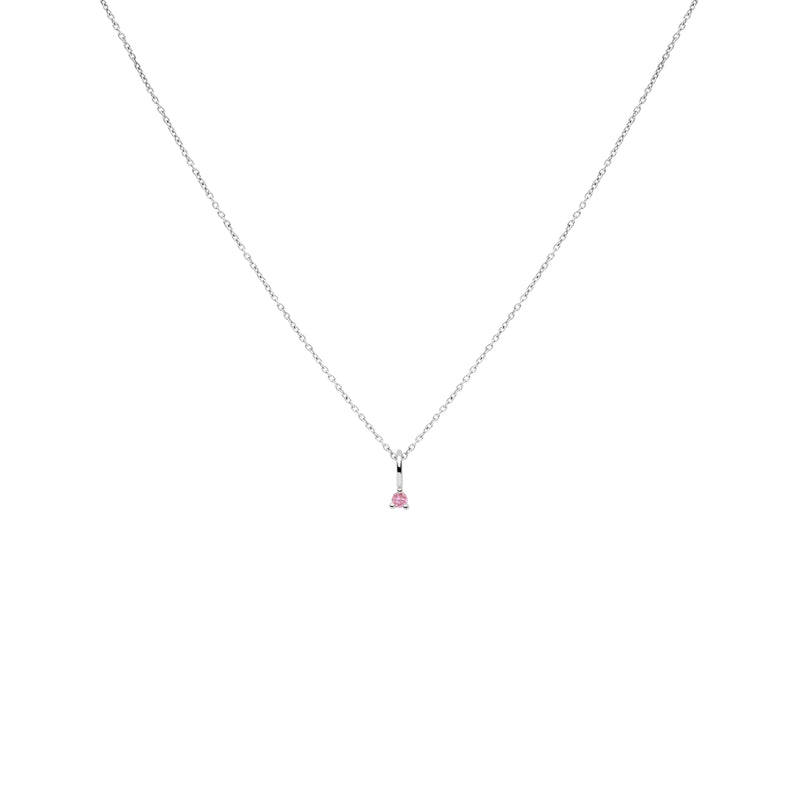 COLGANTE PRINCESS PLATA CON BAÑO DE RODIO Y TURMALINA ROSA