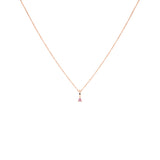 COLGANTE PRINCESS ORO ROSA 18K Y TURMALINA ROSA