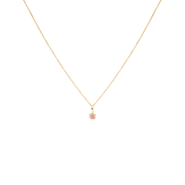 COLGANTE QUEEN ORO 18K Y TURMALINA ROSA