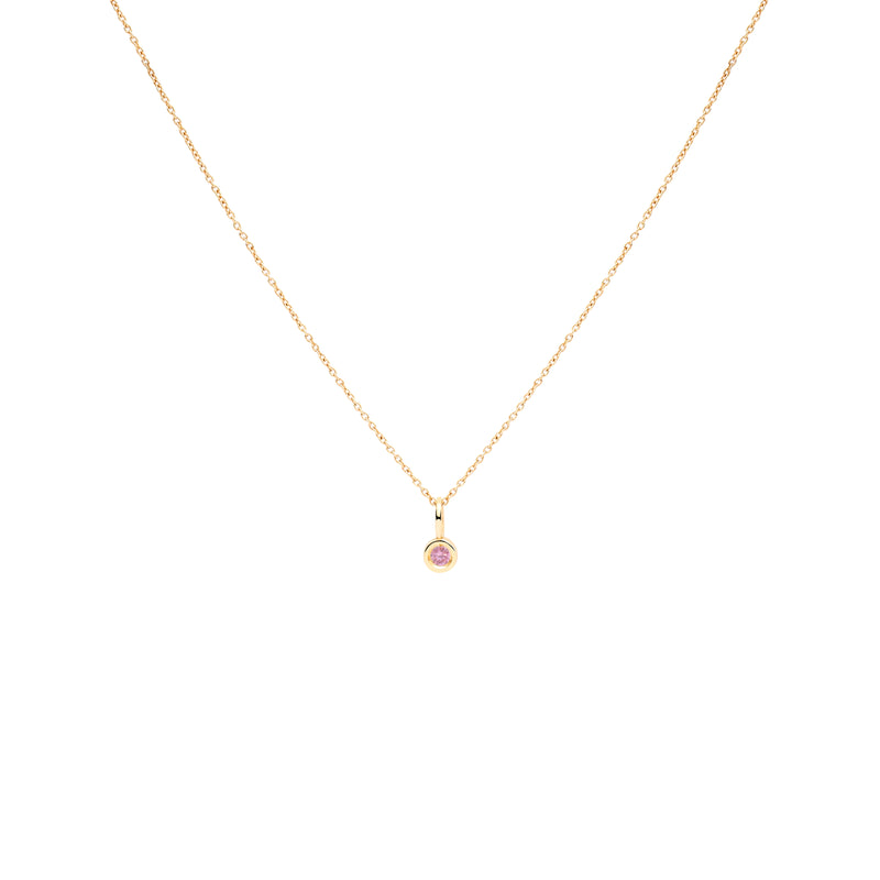 COLGANTE QUEEN ORO 18K Y TURMALINA ROSA