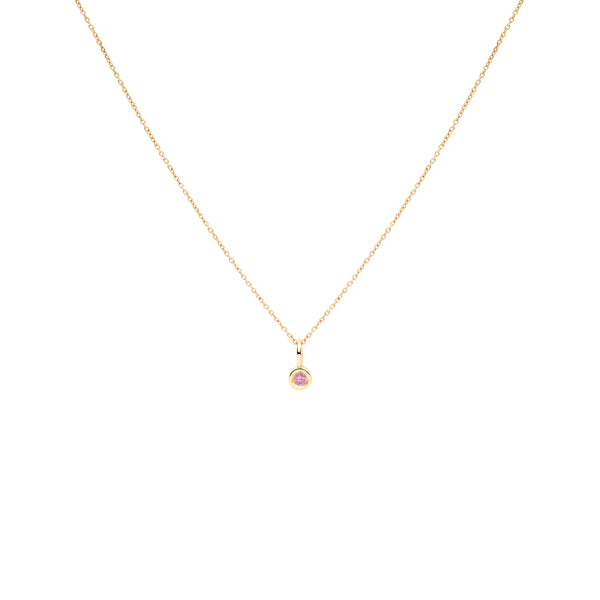 COLGANTE QUEEN PLATA CON BAÑO DE ORO 18K Y TURMALINA ROSA