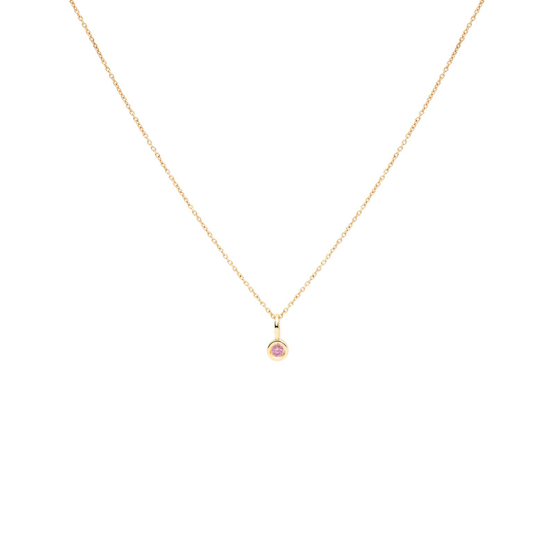 COLGANTE QUEEN PLATA CON BAÑO DE ORO 18K Y TURMALINA ROSA