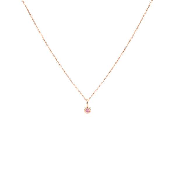 COLGANTE QUEEN ORO ROSA 18K Y TURMALINA ROSA