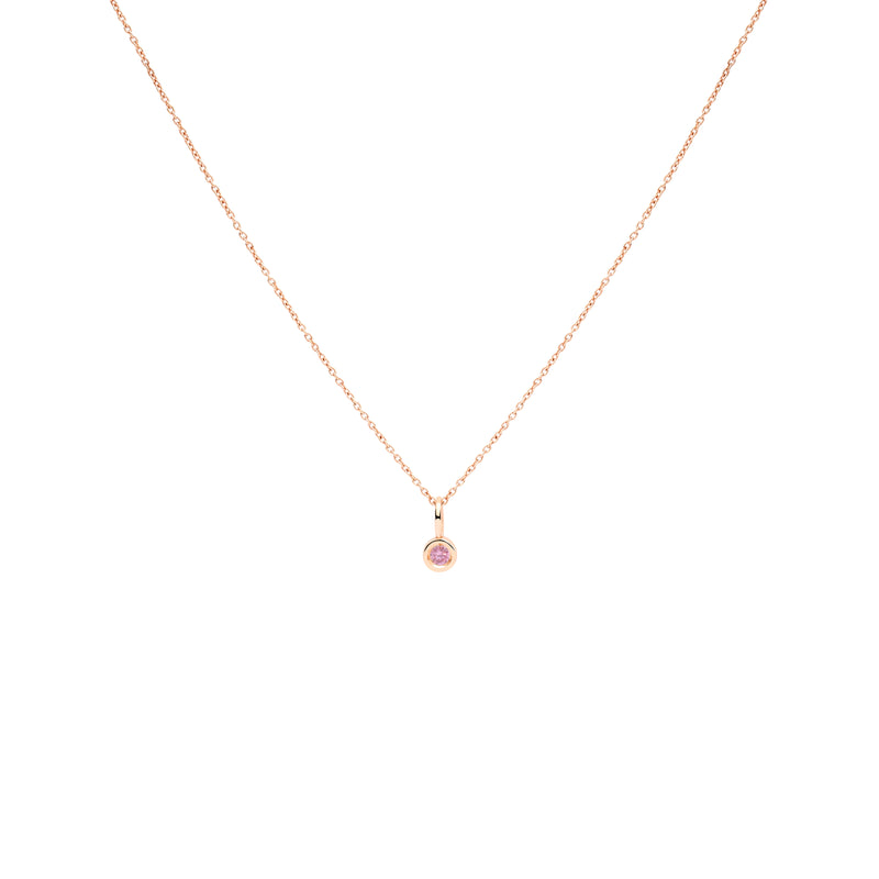 COLGANTE QUEEN ORO ROSA 18K Y TURMALINA ROSA