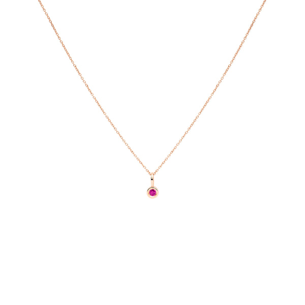 COLGANTE QUEEN ORO ROSA 18K Y RUBÍ 24H