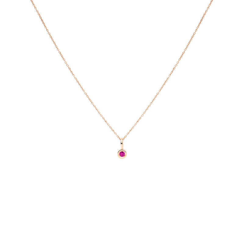 COLGANTE QUEEN ORO ROSA 18K Y RUBÍ 24H