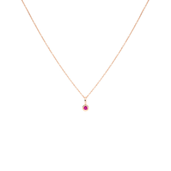 COLGANTE QUEEN ORO ROSA 18K Y RUBÍ