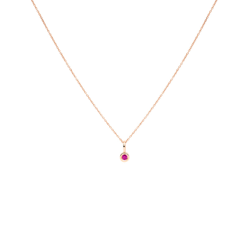 COLGANTE QUEEN ORO ROSA 18K Y RUBÍ