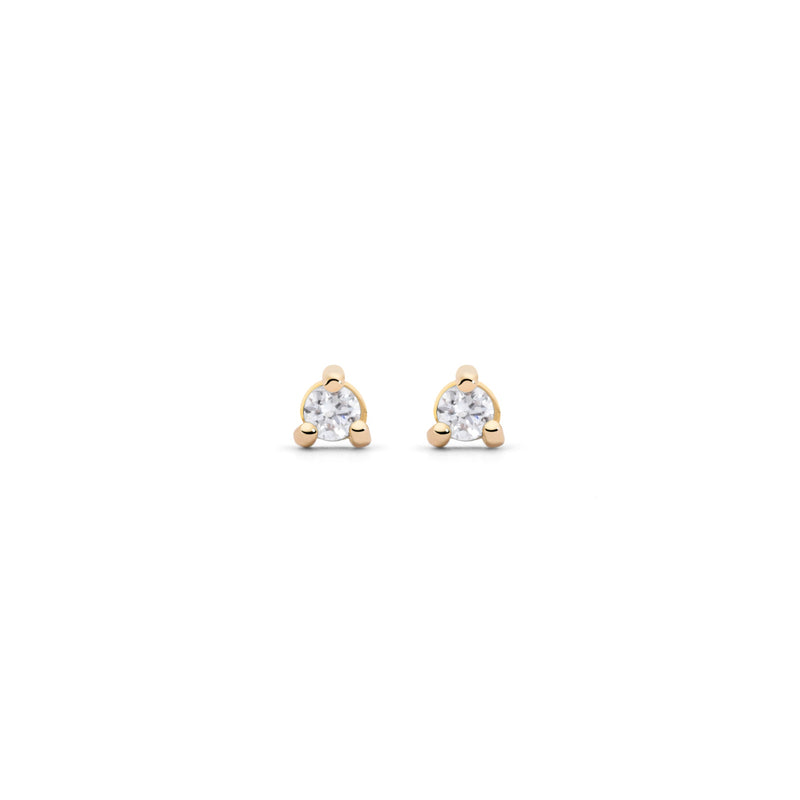 PENDIENTES PRINCESS PLATA CON BAÑO DE ORO 18K Y DIAMANTES