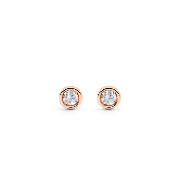 PENDIENTES QUEEN ORO ROSA 18K Y DIAMANTES 24H