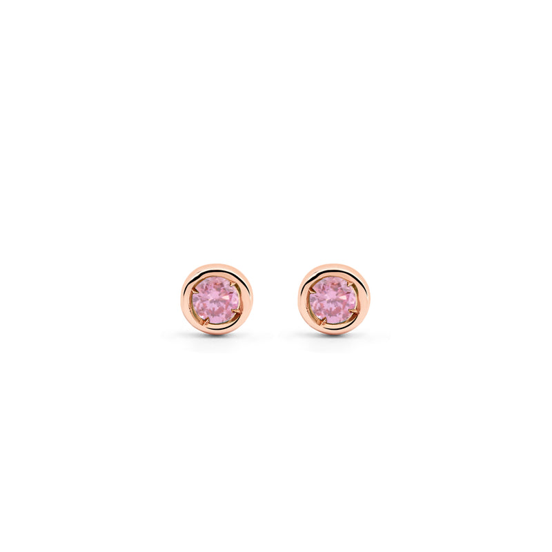 PENDIENTES QUEEN ORO ROSA 18K Y TURMALINAS ROSAS