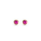 PENDIENTES QUEEN ORO ROSA 18K Y RUBÍS