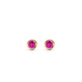 PENDIENTES QUEEN ORO ROSA 18K Y RUBÍS 24H