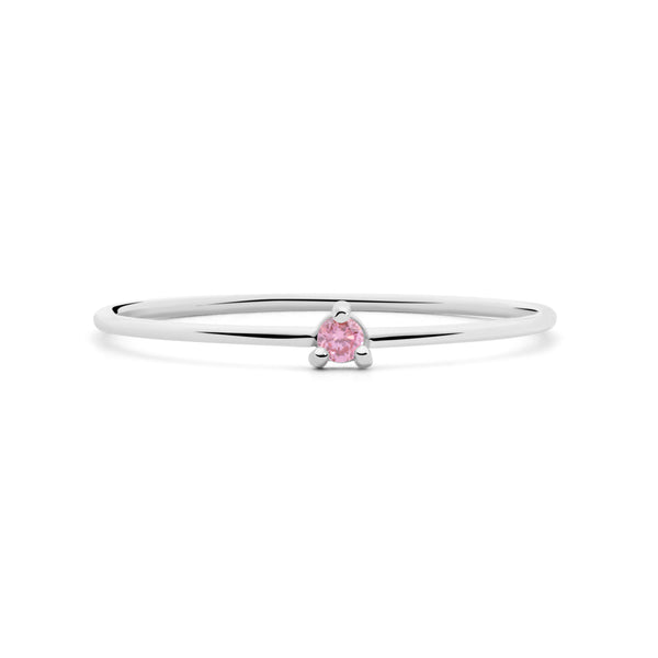 ANILLO PRINCESS ORO BLANCO 18K Y TURMALINA ROSA