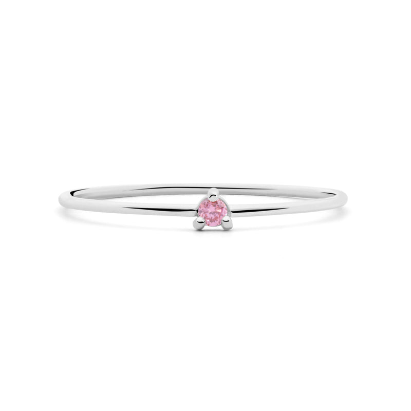 ANILLO PRINCESS PLATA CON BAÑO DE RODIO TURMALINA ROSA