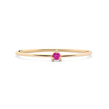 ANILLO PRINCESS PLATA BAÑO DE ORO 18K Y RUBI