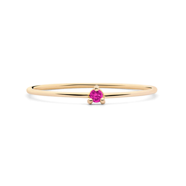 ANILLO PRINCESS PLATA BAÑO DE ORO 18K Y RUBI