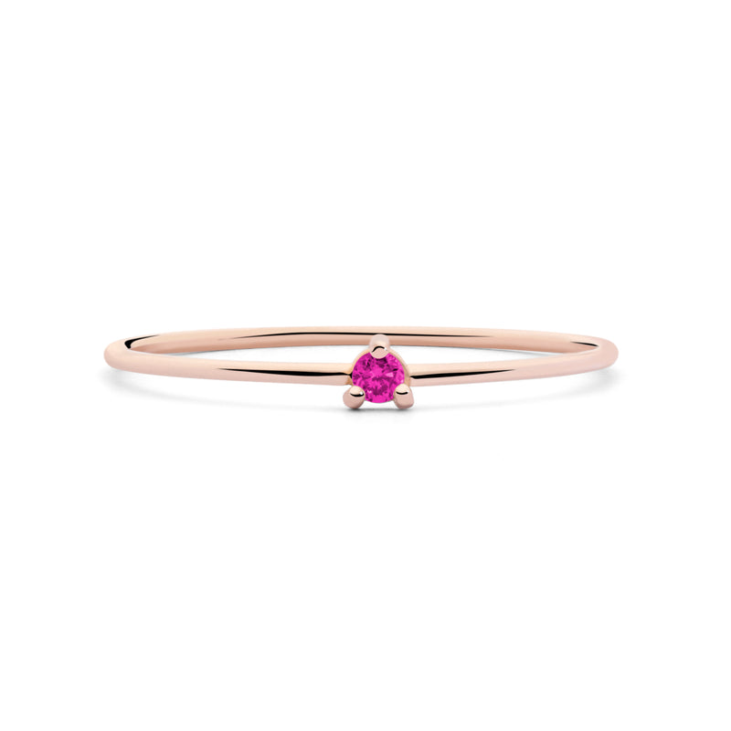 ANILLO PRINCESS ORO ROSA 18K Y RUBÍ